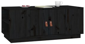 Fekete tömör fenyőfa dohányzóasztal 100 x 50 x 41 cm
