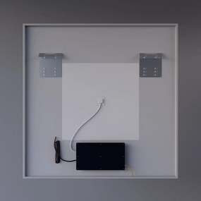 Álló fürdőszobai LED tükör 80x80cm | Páramentesítő funkció - Óra - Fényerő és színhőmérséklet szabályozás | Welland Luxury-Line G1091