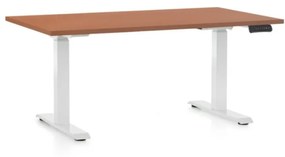 Állítható magasságú asztal OfficeTech C, 120 x 80 cm, fehér alap, cseresznye