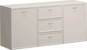 Lorini falra szerelhető komód 150 cm fiókokkal - kasmír / arany T-bar fogantyúk