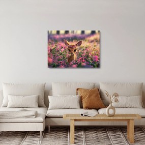 Üveg kép - Aranyos őzike (70x50 cm)