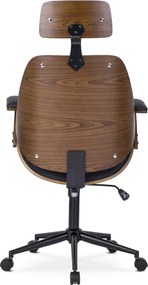 Forgószék dió/fekete ökobőr. FABIAN