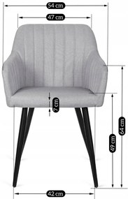 Szürke Szövet Karosszék ALEXI