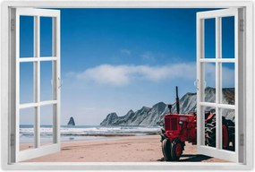 Poszterek 90x60 Traktor a tengerparton Tengerpart