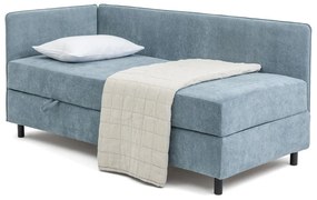 Kék kárpitozott ágyneműtartós egyszemélyes ágy matraccal 120x200 cm Avela – Bonami Selection