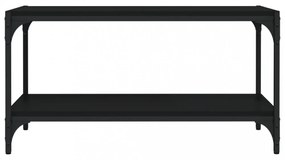 fekete szerelt fa és acél TV-szekrény 80 x 33 x 41 cm