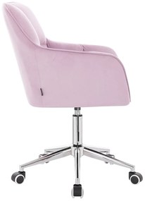 HR550K Halványlila modern velúr szék krómozott lábbal