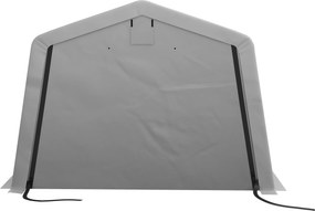 Outsunny Garázs Kocsibeálló Sátor 6.2L x 3.3W x 2.4H m Tartós Galvanizált Acél Magas Sűrűségű PE 150 g/m² Vízálló UV-ellenálló, Világosszürke 1 Ajtóva