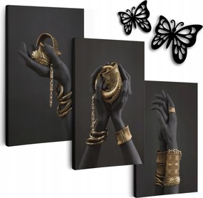 Vászonkép Kéz 120x50 cm Modern Nappali Festmények Arany Glamur