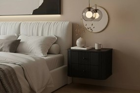 Függő éjjeliszekrények készlet Vesper 56 cm - fekete / fekete fogantyúk