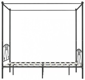 szürke fém baldachinos ágykeret 140 x 200 cm
