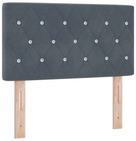 LED fejtámla kristály gombos steppelt sötétszürke 80 cm bársony