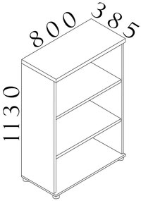 Visio LUX közepes szekrény 80 x 38,5 x 113 cm, dió