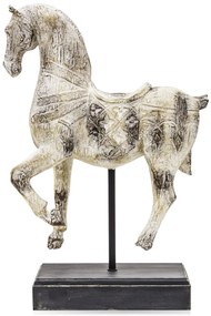 Ló figura Műanyag Krém, Fekete 48x32x12cm