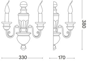 Ideal Lux - Fali lámpa FIRENZE 2xE14/40W/230V arany