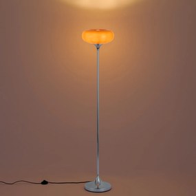 Retro állólámpa króm narancssárga üveg búrával 150 cm - Glaze