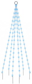 karácsonyfa zászlórúdon 108 kék LED-del 180 cm