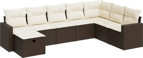 vidaXL 8 részes barna polyrattan kerti ülőgarnitúra párnákkal
