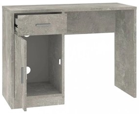 betonszürke faanyag fiókos/rekeszes íróasztal 100x40x73 cm