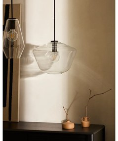 Fekete függőlámpa üveg búrával ø 17 cm Mao – Kave Home