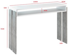Konzolasztal Ramea (fehér + kő). 1055239