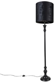 Klasszikus állólámpa fekete árnyékolóval, fekete 40 cm - Classico