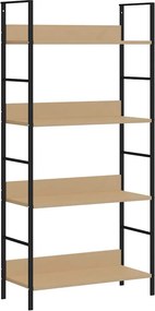vidaXL 4 szintes tölgyszínű szerelt fa könyvespolc 60x27,6x124,5 cm