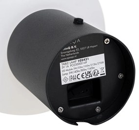 Asztali lámpa fekete, beépített LED-del, 3 fokozatban szabályozható, újratölthető - Louise