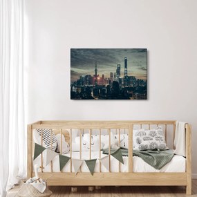 Város képe alkonyatkor (90x60 cm)
