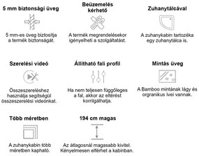 Spirit Bamboo 90x90 cm íves zuhanykabin zuhanytálcával