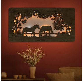 Li-Go 5012/B/4 - LED fali dekorĂĄciĂł LED/10W/5V 30000 mAh 120x60 cm tölgy