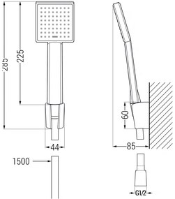 Mexen Royo fürdőgarnitúra R45, fekete - 72203R45-70