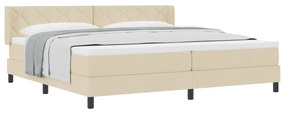 Boxspring Ágy Matrac Kígyóban Krém 200x200 cm Szövet