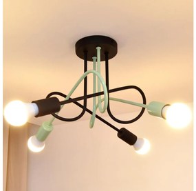 Felületre szerelhető csillár OXFORD 4xE27/15W/230V fekete/zöld