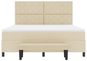 Box Spring Ágy matraccal és paddal Krém 180x200 cm Szövet
