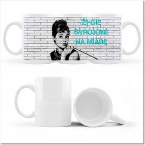 Audrey Hebrurn fényképes bögre Élet