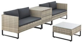 Juskys Rattan szett Santorini - szürke