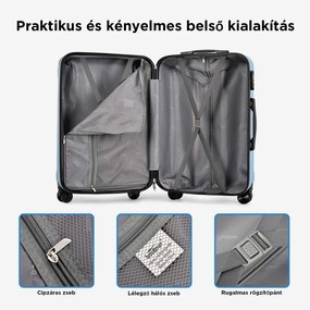 BONTOUR vertical 4 kerekes nagy borönd 76x50,5x29,5cm, jégkék