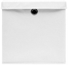 10 db fehér fedeles tárolódoboz 28 x 28 x 28 cm