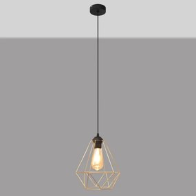 Csillár zsinóron KARO 1xE27/15W/230V arany/fekete