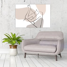 Kép - Női test vonal művészet N⁰1 (90x60 cm)