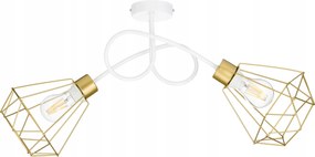 Mennyezeti lámpa csillár lógó Loft göndör drót gyémánt 2x E27 arany