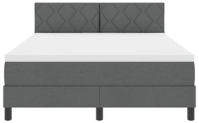 Box Spring Ágy Matraccal &amp; LED Sötétszürke 140x200 cm Szövet