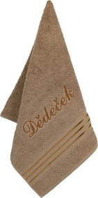 Bellatex Nagyapa frottír törölköző hímzésselbarna, 50 x 100 cm
