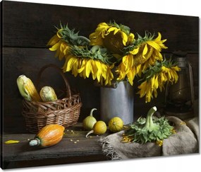 Vászonkép 80x60 Napraforgók vázában