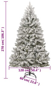 csuklópántos műkarácsonyfa hóval 270 cm