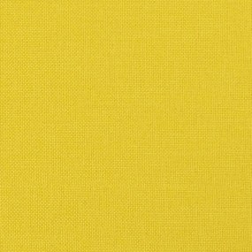 2 személyes világossárga szövet kanapé díszpárnákkal 120 cm