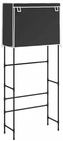 2 szintes fekete mosógép feletti tárolóállvány 71x29,5x170,5 cm