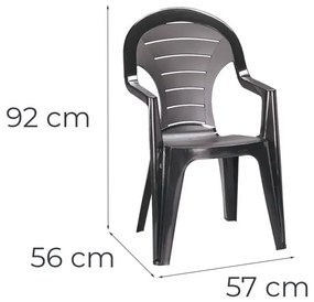 Lagos Large 6+1 kerti bútor garnitúra szett kőris-grafit