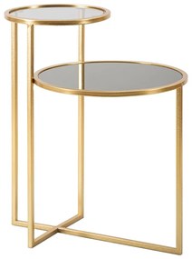 Fekete-aranyszínű kerek dohányzóasztal 40x50 cm - Mauro Ferretti